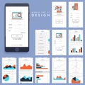 Material Design, UI, UX for Mobile Apps Royalty Free Stock Photo