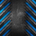 Material grunge blue black stripes abstract tech background Royalty Free Stock Photo