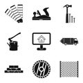 Material handling icons set, simple style