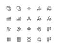 Material properties icons in thin line style. Pixel perfect, 48x48 grid