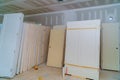 Material for repairs in an apartment is under construction, remodeling, rebuilding and renovation door for a new home before Royalty Free Stock Photo
