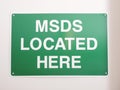 Material Safety Data Sheet MSDS location sign