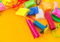 Material and tools for modeling clay. Creative lesson for a child Royalty Free Stock Photo