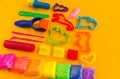 Material and tools for modeling clay. Creative lesson for a child Royalty Free Stock Photo
