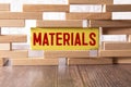 materiality.The word is written on a slip of paper,on colored background Royalty Free Stock Photo