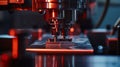 Materials engineer testing metal deformation with universal testing machine Royalty Free Stock Photo