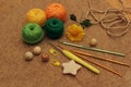 Materials and instruments for crocheting Royalty Free Stock Photo