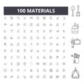 Materials line icons, signs, vector set, outline illustration concept