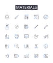 Materials line icons collection. Experts, Insiders, Professionals, Gurus, Influencers, Pundits, Analysts vector and