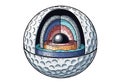 Materials typically used in golf ball design to enhance performanc Royalty Free Stock Photo