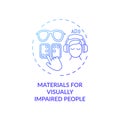 Materials for visually impaired people concept icon