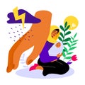 Maternal care - modern colorful flat design style illustration