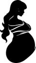 Maternal Glow: Radiant Vector Silhouette of an Expecting Mother