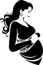 Maternal Glow: Radiant Vector Silhouette of an Expecting Mother