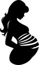 Maternal Glow: Radiant Vector Silhouette of an Expecting Mother