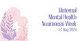 Maternal mental health awareness week banner with mother and baby silhouette vector illustration