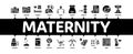 Maternity Hospital Minimal Infographic Banner Vector Flat