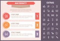 Maternity infographic template, elements and icons