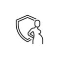 Maternity insurance line icon.