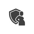 Maternity insurance vector icon