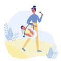 Maternity Leave, Babysitting Vector Illustration