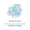 Maternity leave blue concept icon