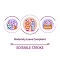 Maternity leave complaint concept icon