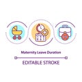 Maternity leave duration concept icon