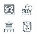 Maternity line icons. linear set. quality vector line set such as baby bib, hospital, baby shower