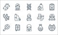 Maternity line icons. linear set. quality vector line set such as bib, nurse, rattle, sperm, medical check, medical check, socks,