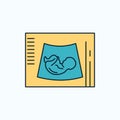 Maternity, pregnancy, sonogram, baby, ultrasound Flat Icon. green and Yellow sign and symbols for website and Mobile appliation.