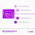 Maternity, pregnancy, sonogram, baby, ultrasound Infographics Template for Website and Presentation. GLyph Purple icon infographic