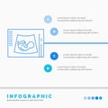 Maternity, pregnancy, sonogram, baby, ultrasound Infographics Template for Website and Presentation. Line Blue icon infographic