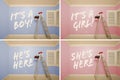 Maternity Series of Pink And Blue Empty Rooms Royalty Free Stock Photo