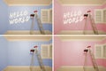 Maternity Series of Pink And Blue Empty Rooms Royalty Free Stock Photo