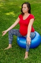 Maternity Yoga exercise healthy life style Royalty Free Stock Photo