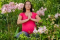 Maternity Yoga Healthy life, healthy lifestyle. Royalty Free Stock Photo