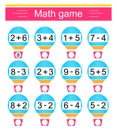 Game for kids. Developing numeracy skills. Royalty Free Stock Photo