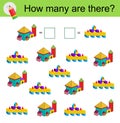Math activity for kids. Cartoon house. Royalty Free Stock Photo