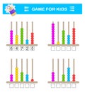 Math activity for kids. Developing numeracy skills. Number range up to 10.