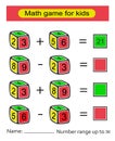 Math game for kids. Developing numeracy skills. Royalty Free Stock Photo