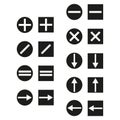 math arrow signs. Seamless abstract geometric pattern. Vector illustration. Stock image.