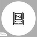 Math book vector icon sign symbol