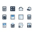 Math & Calculation Icons - Blue Version