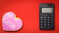 Math Calculation Love heart. Royalty Free Stock Photo