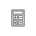 Math calculator line icon