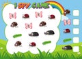 Math counting game template of insect