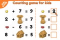 math counting kids game cartoon puppy and dog toys Royalty Free Stock Photo