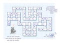 Math crossword. Can you solve examples? Find solution for all equations and write the numbers. Mathematical logic puzzle game for