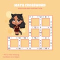 Math Crossword puzzle. Addition and subtraction.